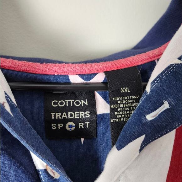 Cotton Traders Sport American Flag Short Sleeve Button Down Shirt Size XXL - Picture 4 of 4